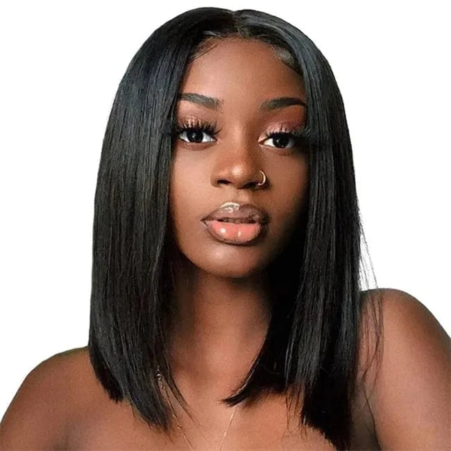 Short Bob 4x4 Lace Closure Wig Wholesale Middle Left Right Side Part,100% Brazilian Human Hair Wig With Closure