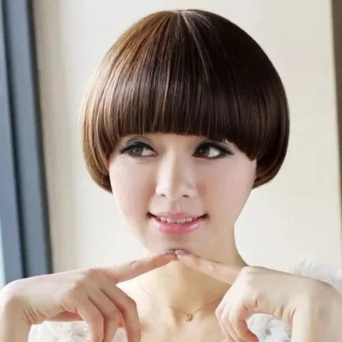 Short Glueless None Lace Ready To Ship Blonde Remy Human Hair Kinky Curly Bob Wig With Bang For Black Women