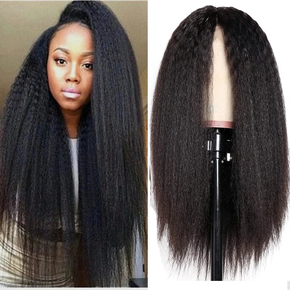 Short Glueless None Lace Ready To Ship Blonde Remy Human Hair Kinky Curly Bob Wig With Bang For Black Women