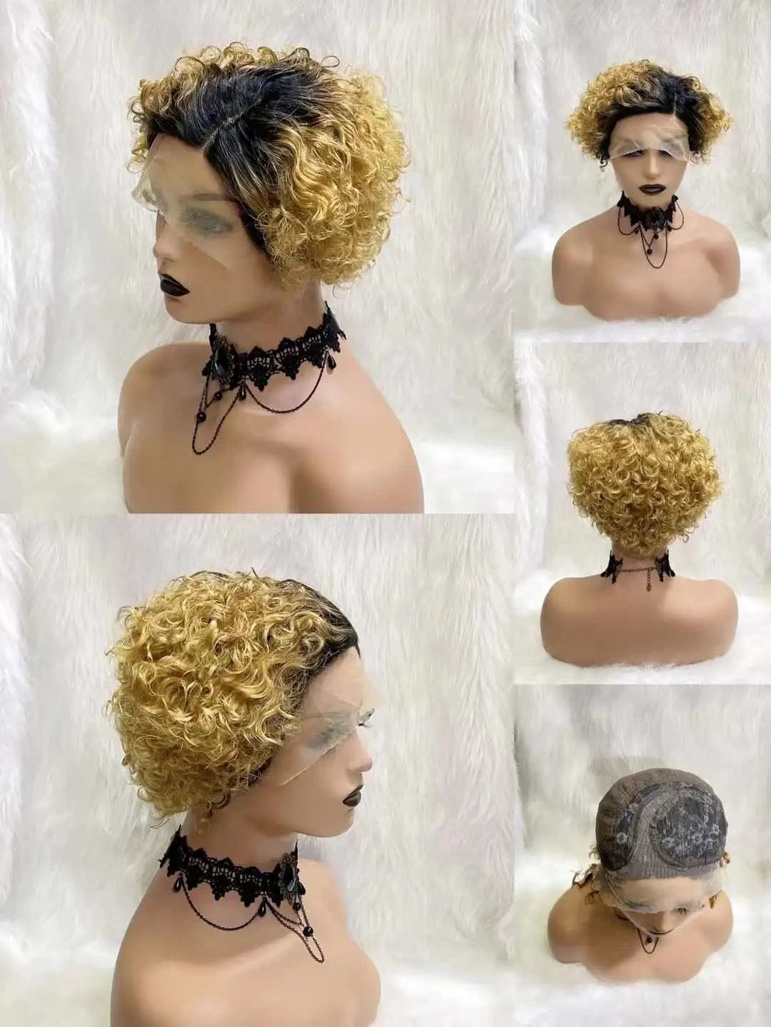 Short Human Hair Pixie Cut Lace Wigs Human Hair Cheap Short Straight Wigs For Black Women Red Blonde color