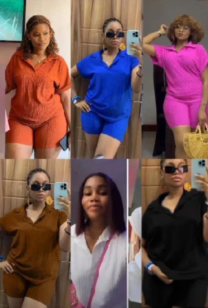 Short Set Women Two Piece Sets Matching Sets Short Sleeve Print Letter Tops Long Pants High Waist Y2k Streetwear Casual Loose