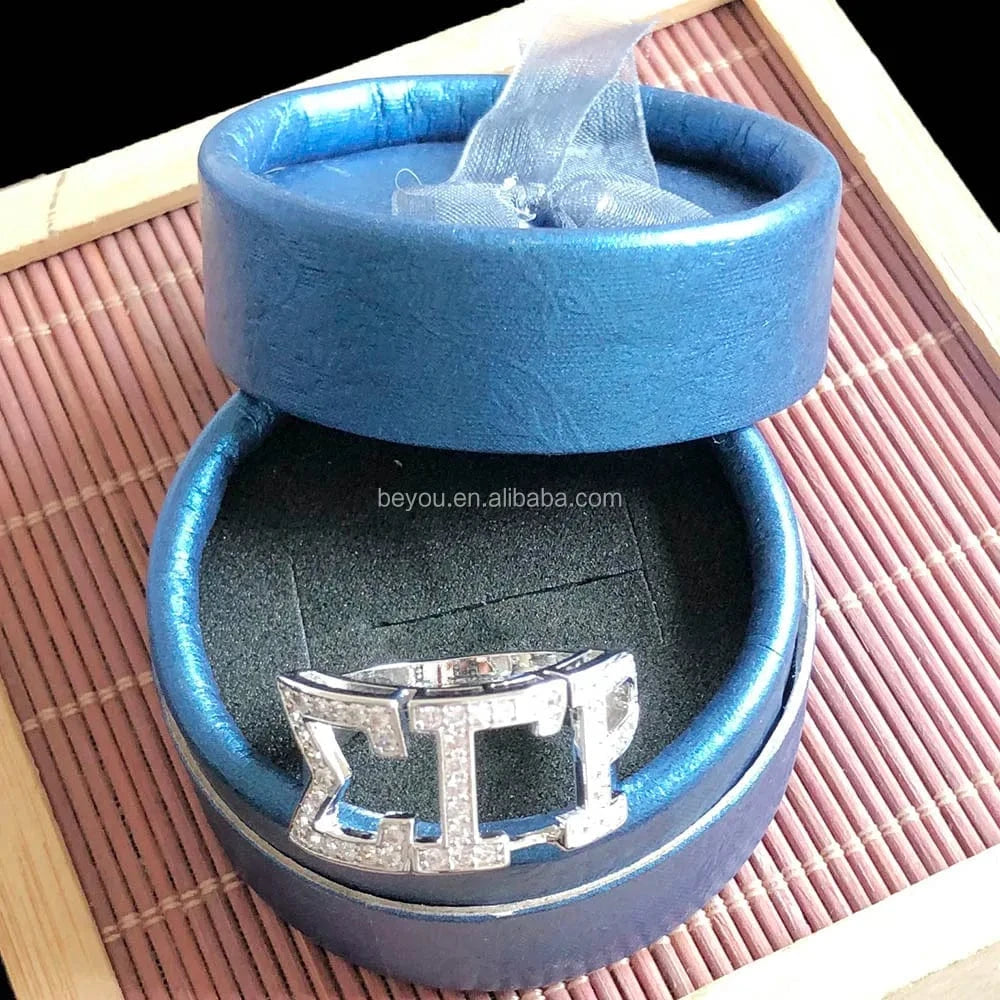 Sigma Gamma Rho ring Sorority Organization Gold Plated Sterling Silver Engagement Cubic Zirconia GREEK Finger Rings