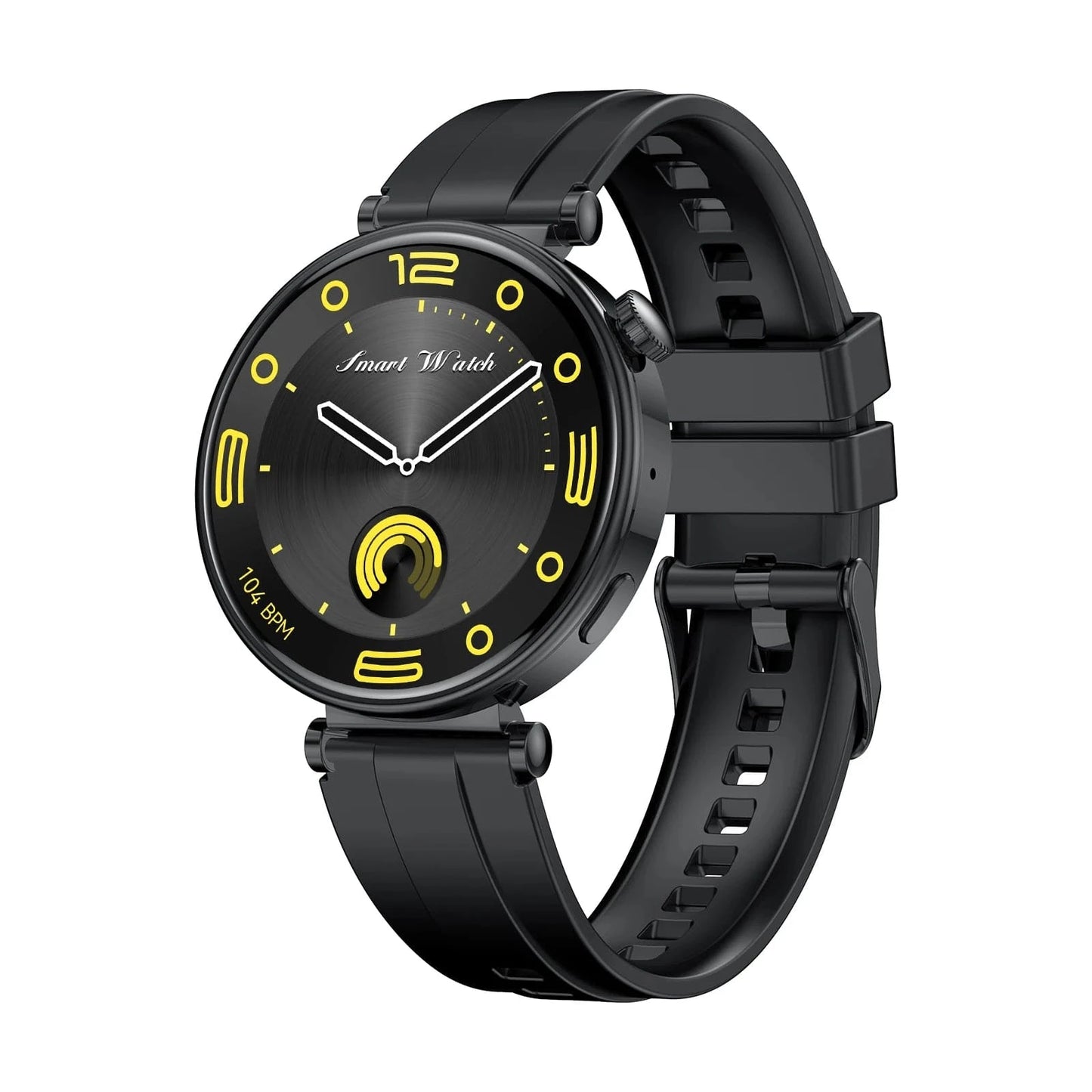 Silicone band-Black 2024 Hot sale HD AMOLED screen smart watch IP68 waterproof health monitor smart watches elegant women smartwatch