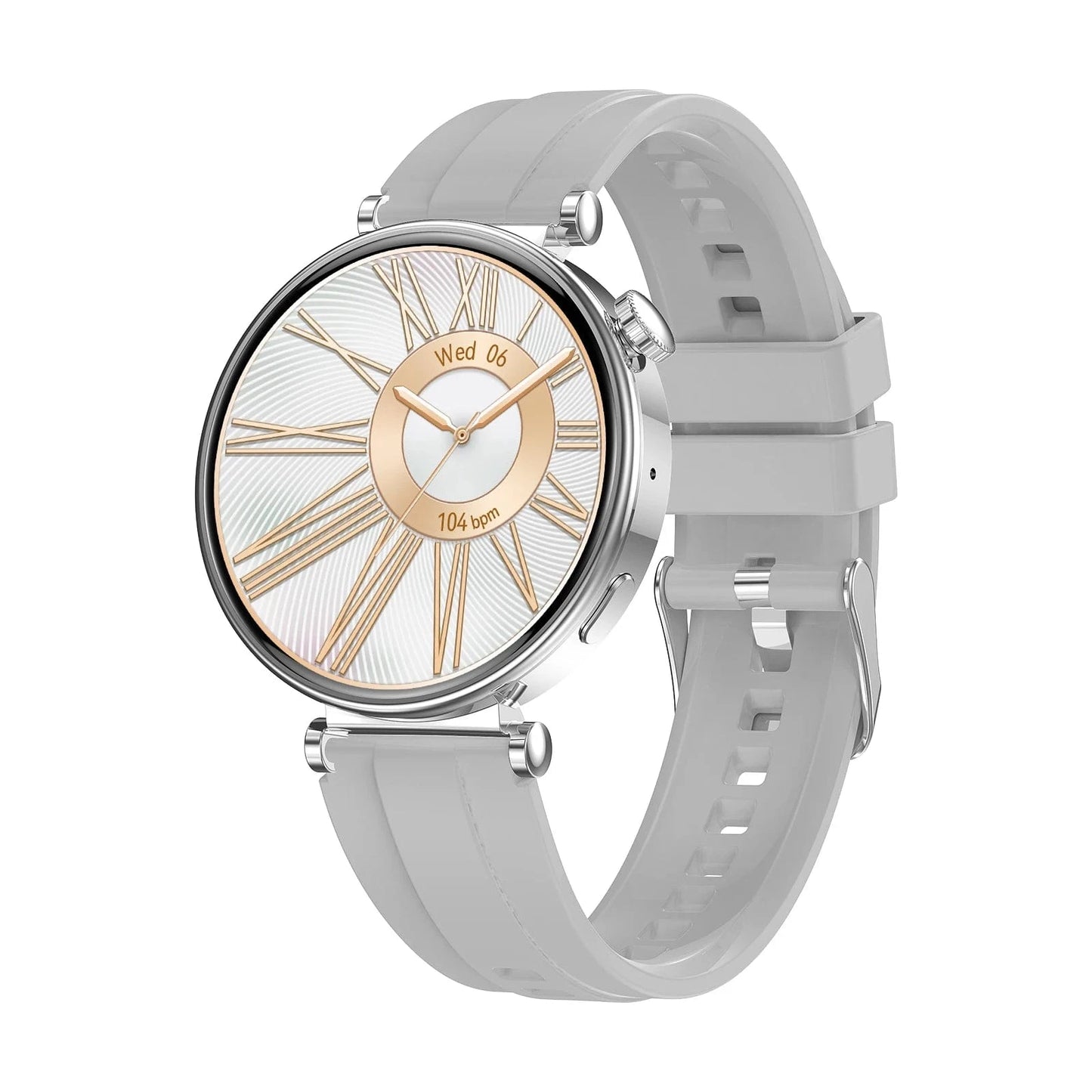 Silicone band-Gray 2024 Hot sale HD AMOLED screen smart watch IP68 waterproof health monitor smart watches elegant women smartwatch