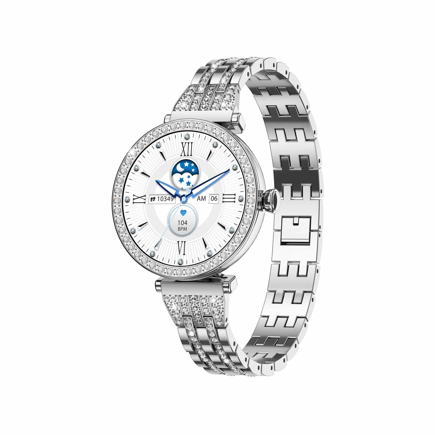 silver 2024 New design LC602C Luxury Lady AMOLED screen Smart watch 2023 Fashion BT Call IP68 Diamond Steel smart watch for women