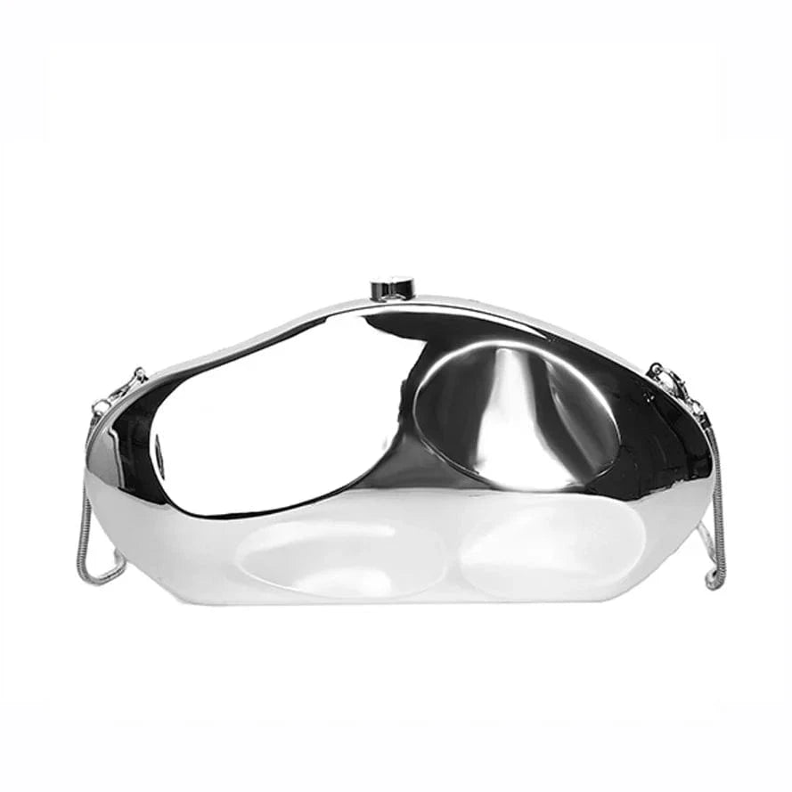 silver Acrylic Shell Shape Evening Clutch Purse Women Party Shiny Gold Silver Hand Bag New Clutch Bag Evening Bags 2024