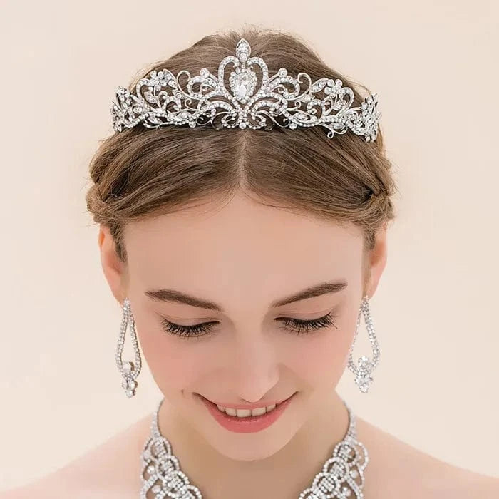 Silver Crystal Tiara Crowns Wedding For Women Girls Princess Crown with Combs Women's Headbands Bridal Prom Birthday Par