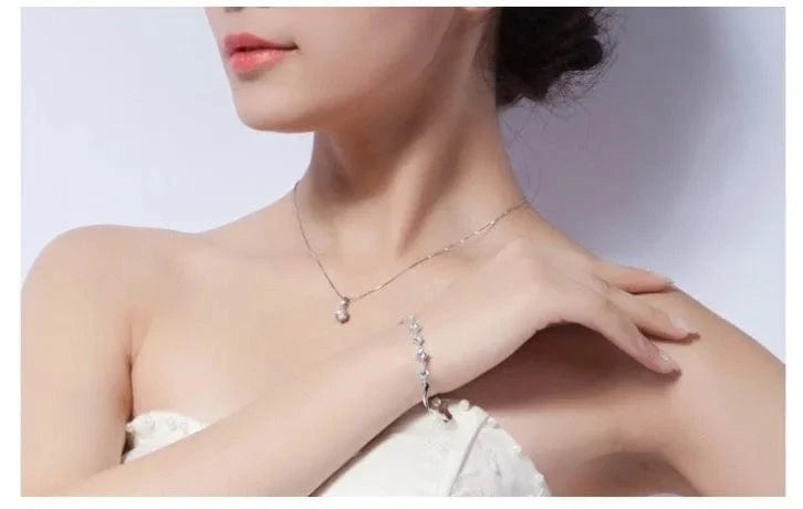 Silver Dropshipping S925 Sterling Silver Plated Bracelet Women Gift for Mom Pulsera Mujer Jewelry Diamond Bracelet Gemstone Bizuteria