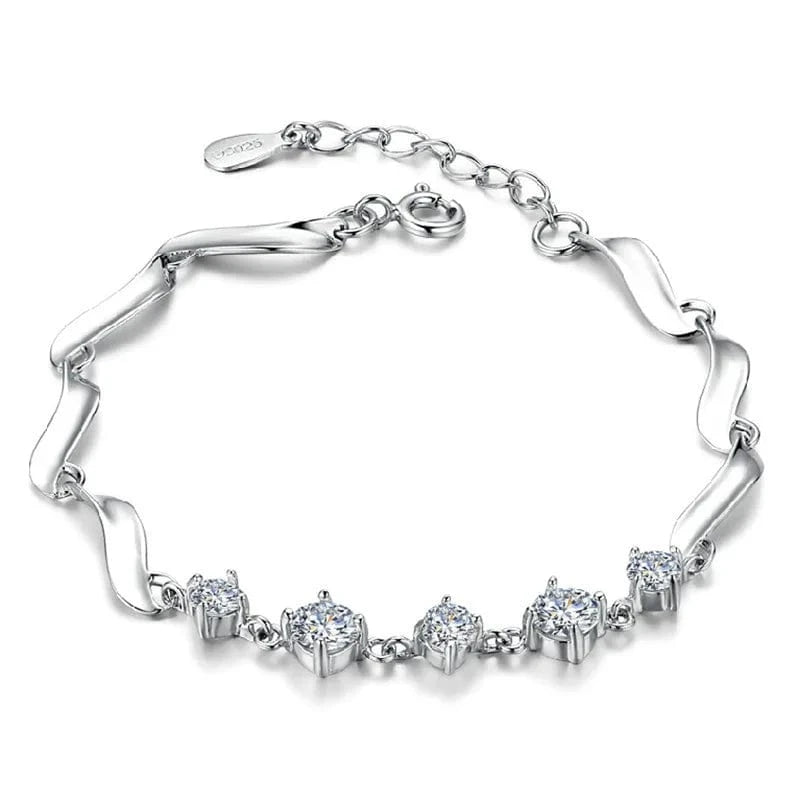 Silver Dropshipping S925 Sterling Silver Plated Bracelet Women Gift for Mom Pulsera Mujer Jewelry Diamond Bracelet Gemstone Bizuteria