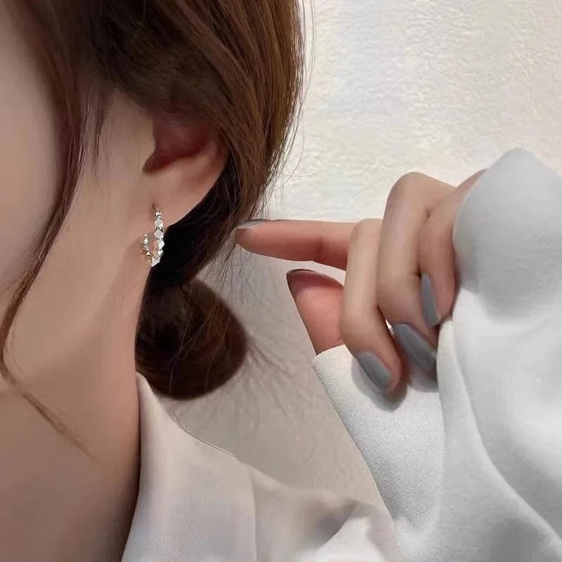 silver Factory Directly wholesale 925 Sterling Silver Simple fashion Geometric silver Hoop Earrings For Women jewelry 2023