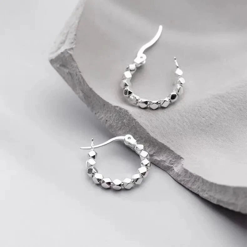 silver Factory Directly wholesale 925 Sterling Silver Simple fashion Geometric silver Hoop Earrings For Women jewelry 2023