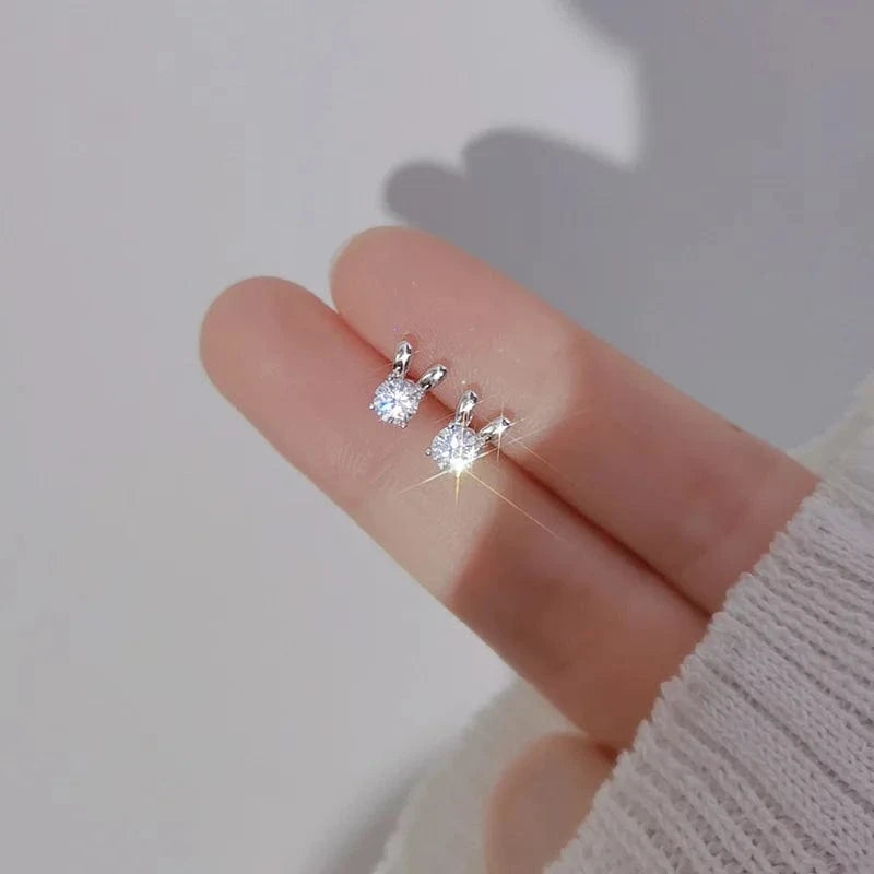 Silver Factory Wholesale 925 Silver Rabbit Stud Earrings for Women 2023 Summer Earring Fashion Jewelry