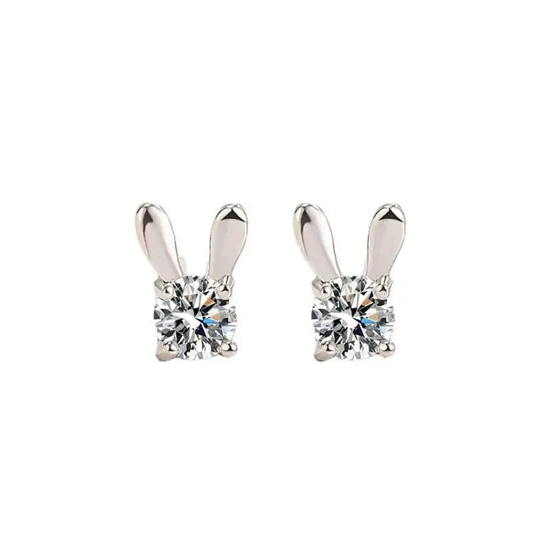 Silver Factory Wholesale 925 Silver Rabbit Stud Earrings for Women 2023 Summer Earring Fashion Jewelry