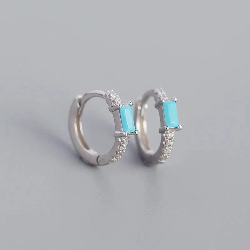silver Hot Selling S925 Sterling Silver Circular Micro Pave Zircon Personality Fashion Earring Jewelry For Women hoop earrings jewelry