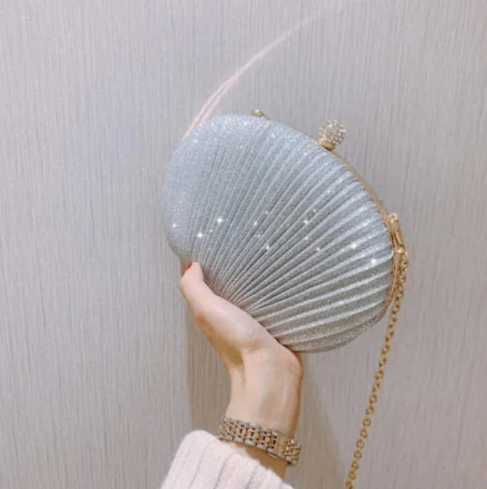 Silver Luxury Women Handbags Designer Elegant Ladies Evening Party Clutches Rhinestone Handbags Shell Female Evening Bags