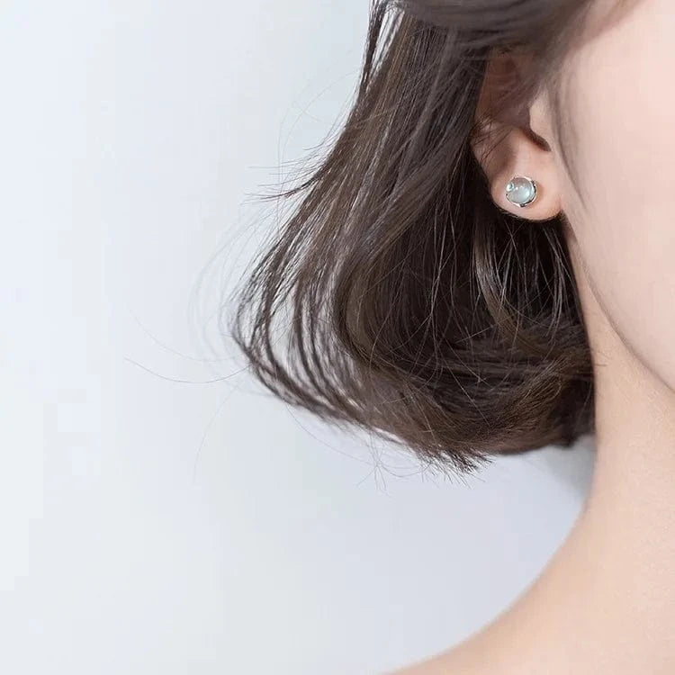 silver New 925 Sterling Silver Stud Earrings For Women Jewelry Sky Blue Mermaid Tears Earring