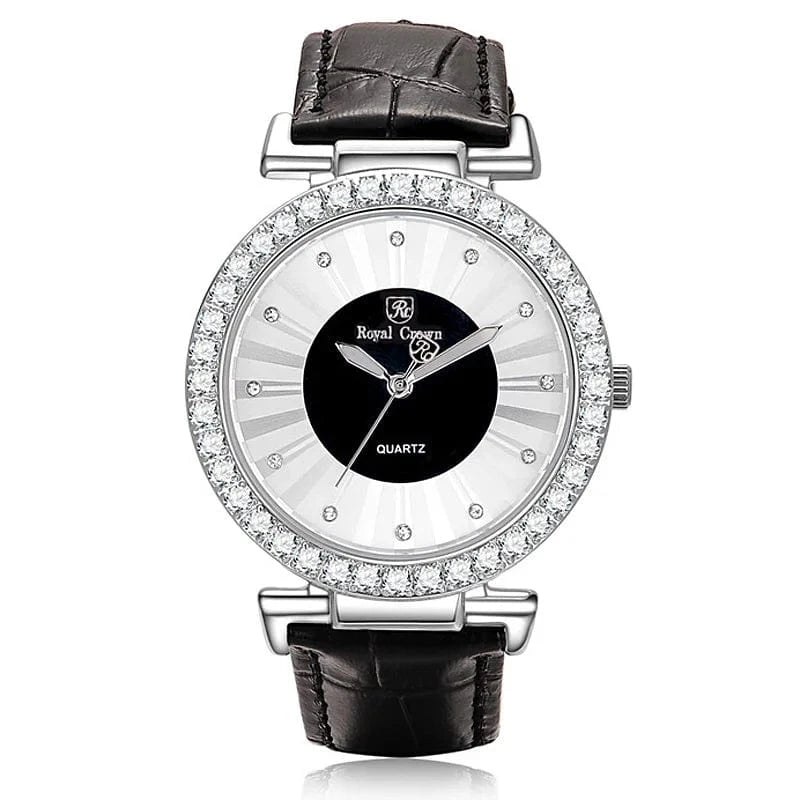 Silver Purple Prong Setting Luxury Clock Lady Women's Watch Fashion Hours Bracelet Colorful Rhinestone Girl Birthday Gift Royal Crown Box