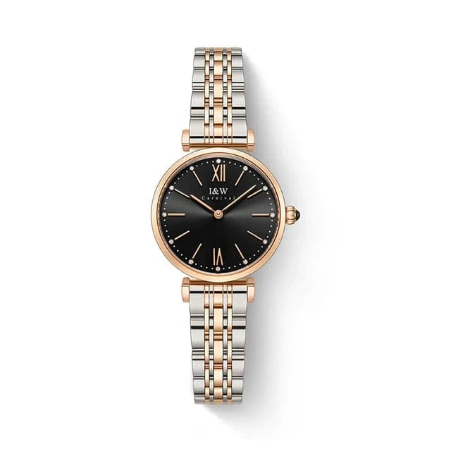 Silver Rose Black Montres Femmes CARNIVAL Brand Fashion Watches Ladies Luxury Girls Rose Gold Quartz Wrist Watch for Women Waterproof Reloj Mujer