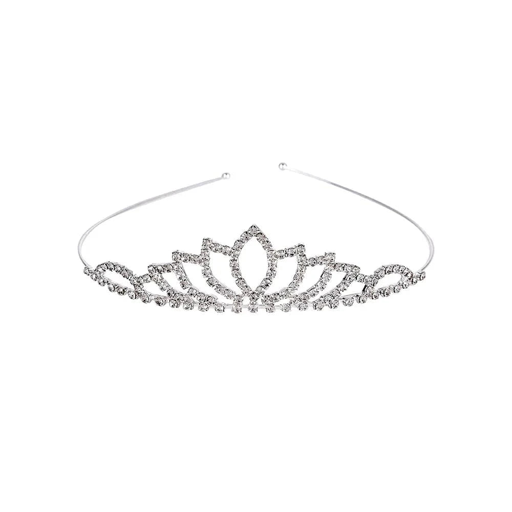 silver Silver Color Rhinestone Crown Tiara High Quality Handmade Crystal Hair Accessories Headband Bridal Wedding Princess Tiara Crown