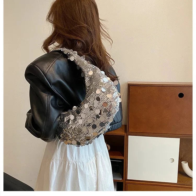 silver Wholesale 2024 new fashion party club shiny sequined designer handbags womens bags