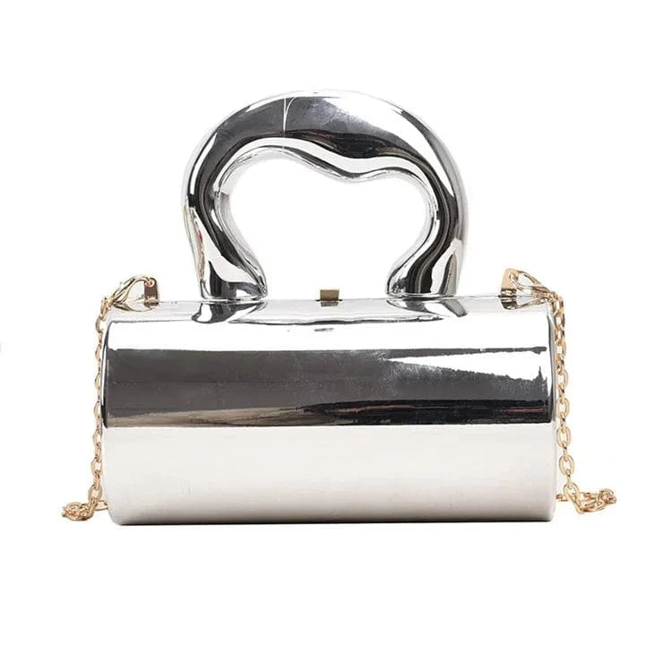 silver Women's Handbag Bags For Women 2024 Party Clutches Fashion Cylinder Mini Evening Purse Crossbody Shoulder Bag Gold Box Clutch