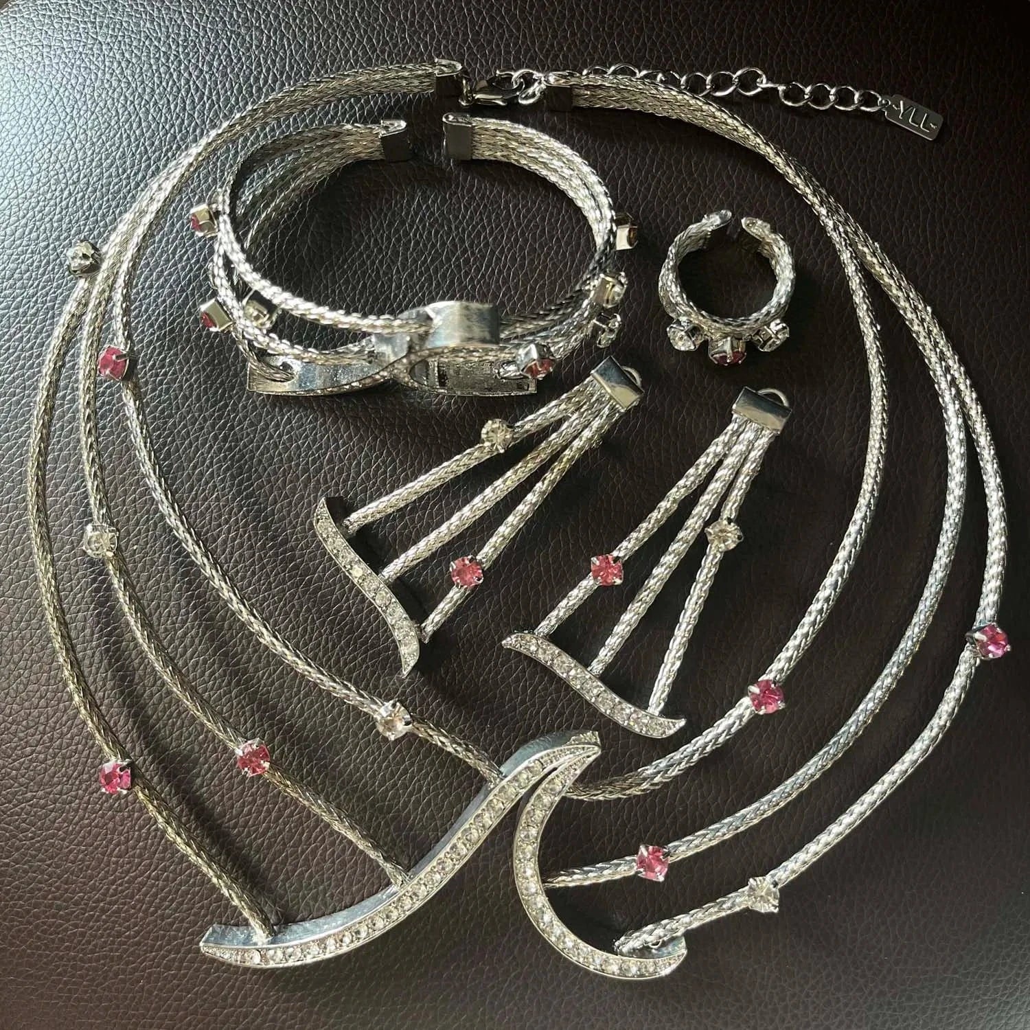 simple / 45CM / silver Yulaili factory wholesale wedding accessories Costume gift jewelry brazilian18k multiplayer colorful crystal woman necklace set