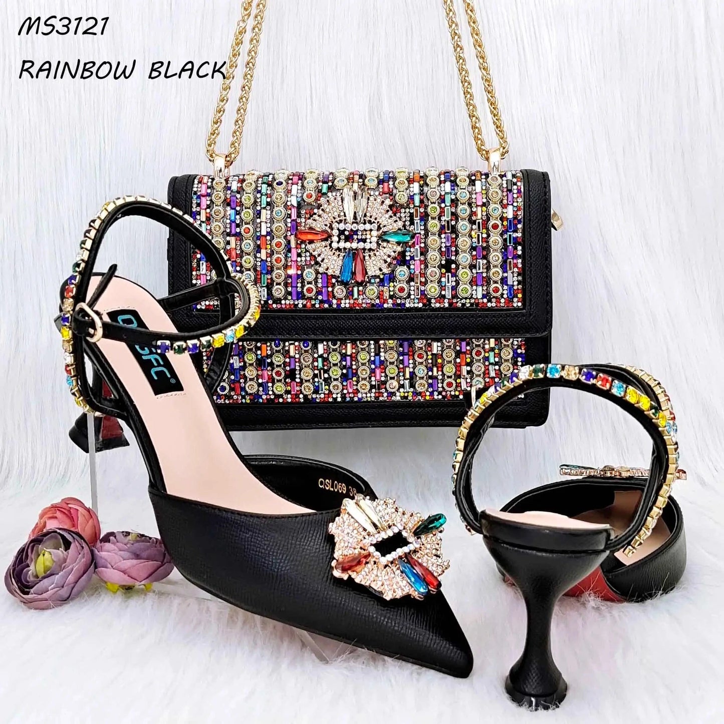 Size 38 to 43 women italian shoe brands wholesale matching shoes and handbags clutch bags china
