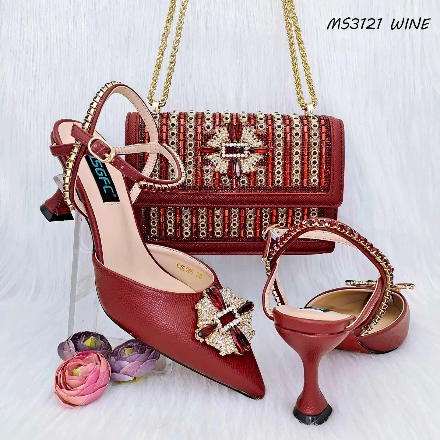 Size 38 to 43 women italian shoe brands wholesale matching shoes and handbags clutch bags china