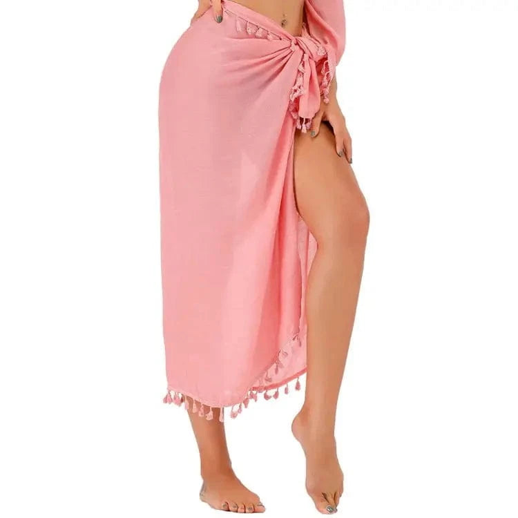 Size fits all / Pink Sarong Beach Cover Up Wholesale Sexy Sarong Skirt Bikini Cover Up Beach Dress