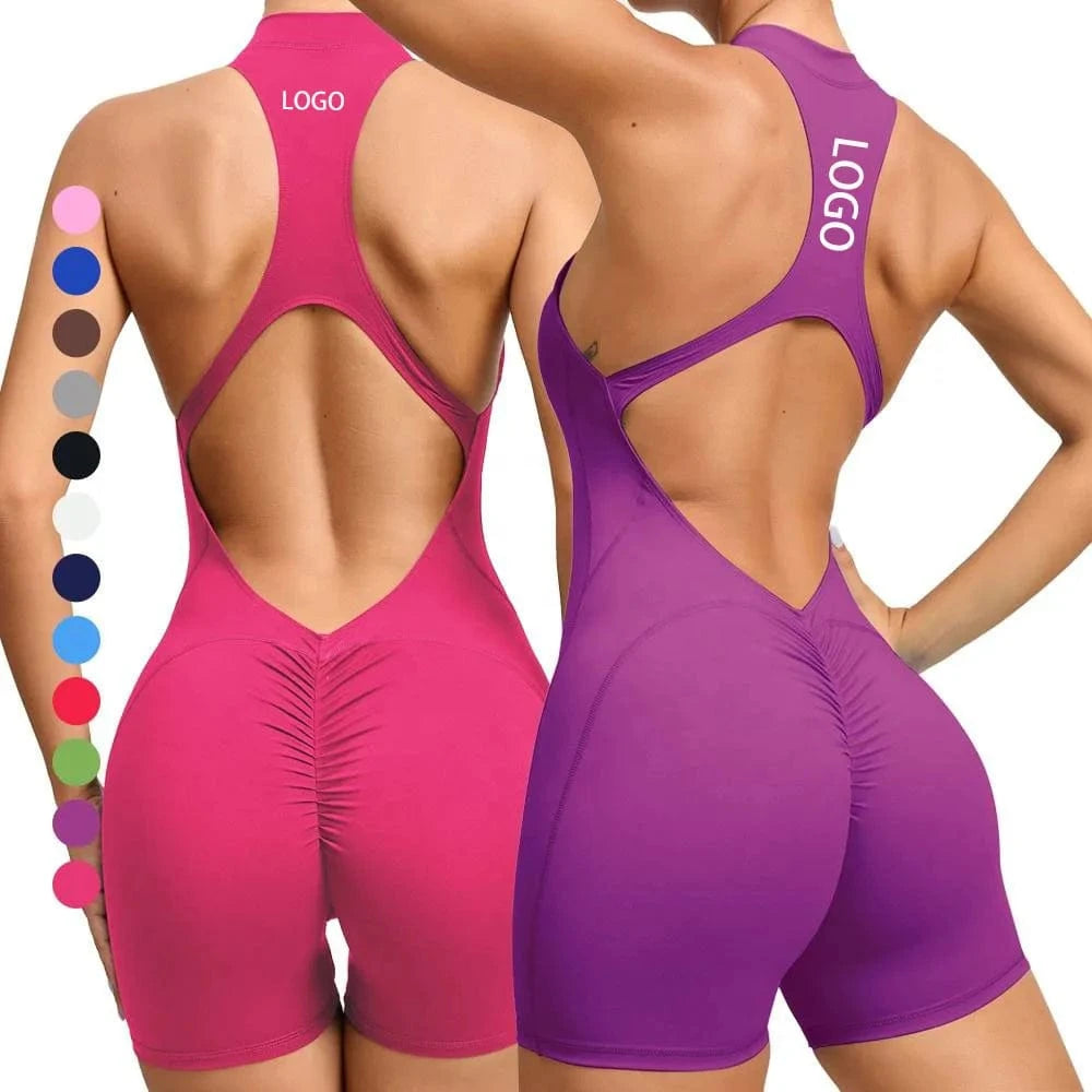 Sleeveless Tracksuit One piece Workout Rompers Training Yoga Jumpsuits Sportswear Gym Clothing Playsuits Bodysuits For Women