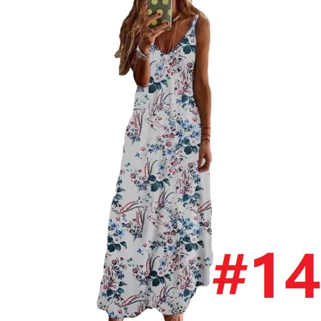 Slip Dress Summer 2024 Bohemian Sleeveless Backless Stylish Floral Casual Maxi Dress Sundresses For Women Evening Dress