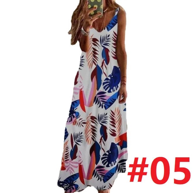 Slip Dress Summer 2024 Bohemian Sleeveless Backless Stylish Floral Casual Maxi Dress Sundresses For Women Evening Dress