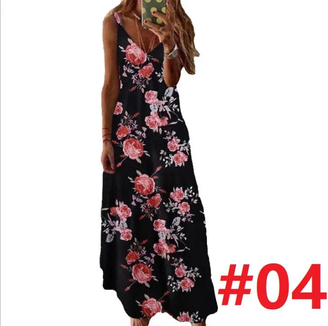Slip Dress Summer 2024 Bohemian Sleeveless Backless Stylish Floral Casual Maxi Dress Sundresses For Women Evening Dress