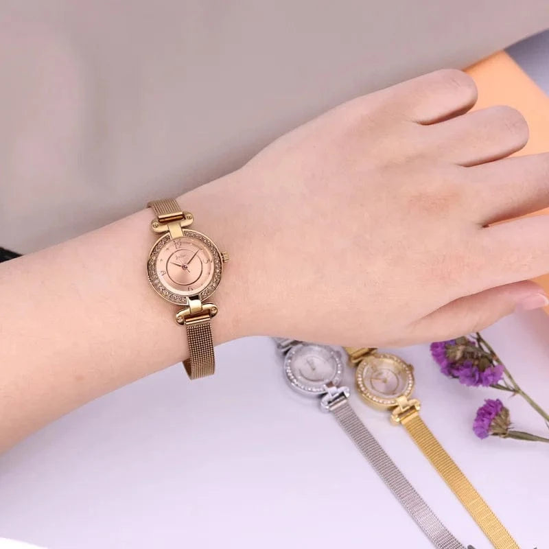 Small Julius Lady Women's Watch Retro Clock Japan Quartz Fashion Hour Dress Stainless Steel Bracelet Girl's Birthday Gift No Box