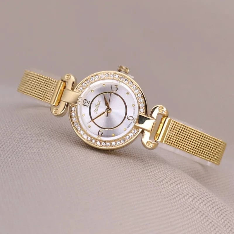 Small Julius Lady Women's Watch Retro Clock Japan Quartz Fashion Hour Dress Stainless Steel Bracelet Girl's Birthday Gift No Box
