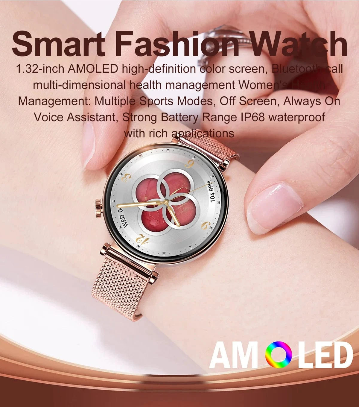 Smart Watch High Quality 2024 1.32 Inch Round 466*466 Super Amoled Display Ip67 For Women Smart Watch HK41