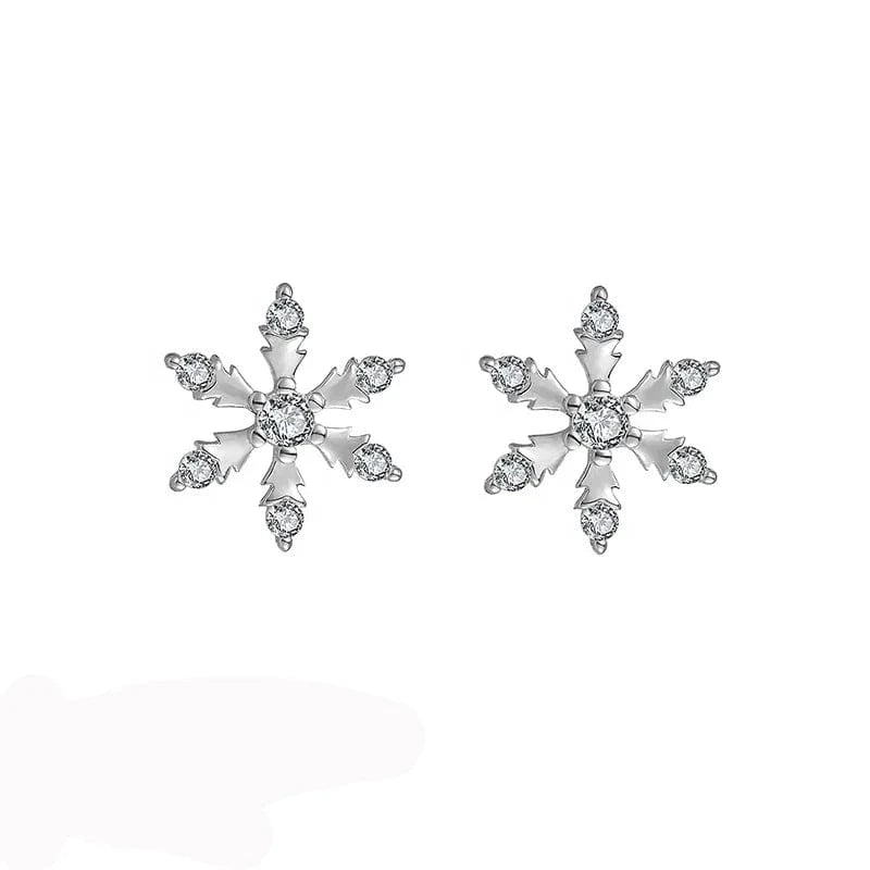 Snow Flake Earring Pendant Jewel Hot Selling 925 Sterling Silver Gold Plated Jewelry Set