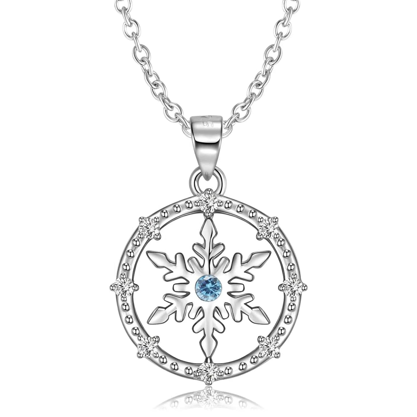 Snowflakes Pendant Necklace 925 Sterling Silver Bow-Knot Bell Heart Pendant for Women Necklaces Jewelry Making Christmas Gifts