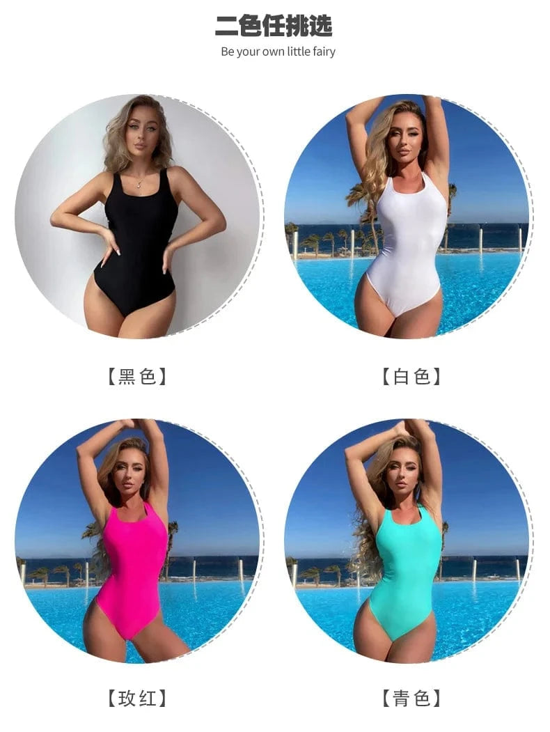 Solid color Womens Swimwear 2024 One-piece Women's Summer Beachwear