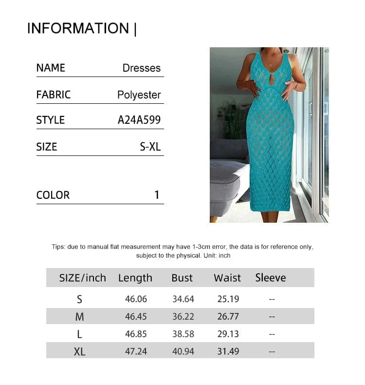 Solid colour sleeveless knitted dress Split neckline Bow tie decorative tassels Holiday style Seaside Slim knitted cover-up