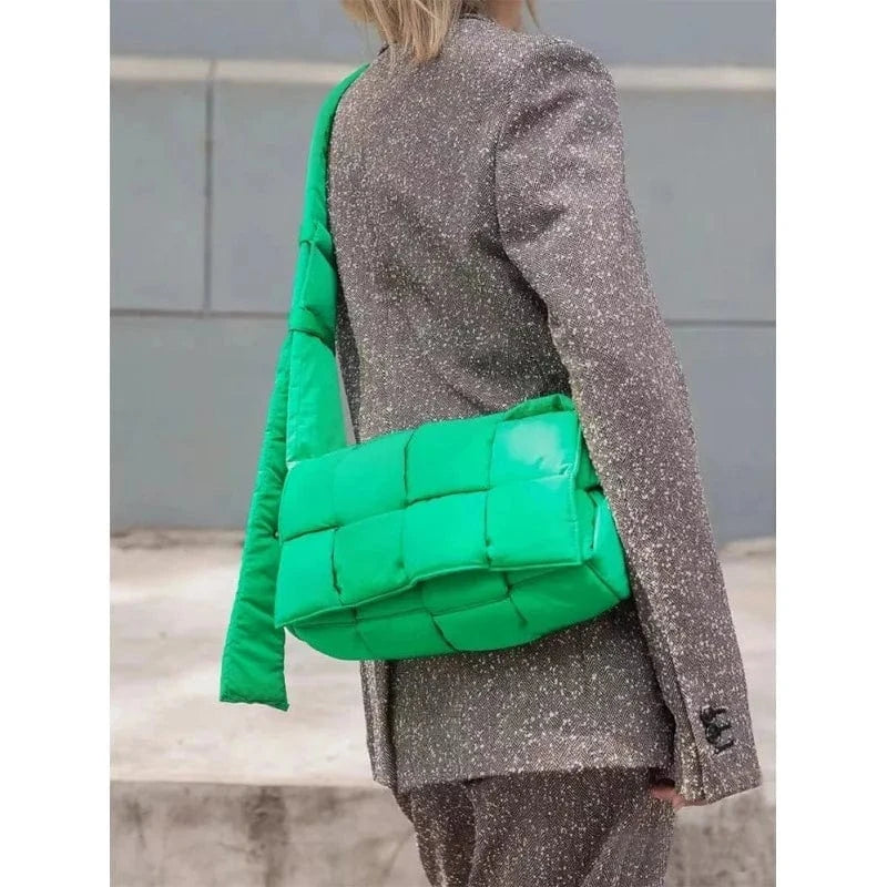 Sponge Woven Pillow Bag Net Celebrity The Same Cross-body Small Square Bag Shoulder Handbag Bag Female