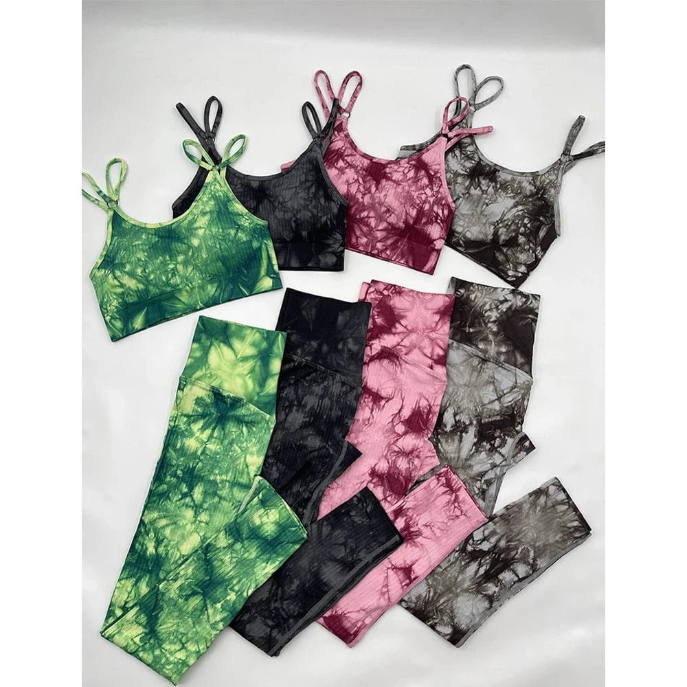 Sports Suit Active Wear Seamless Workout Clothing Ropa Deportiva Mujer Tie-Dye Gym Fitness Sets