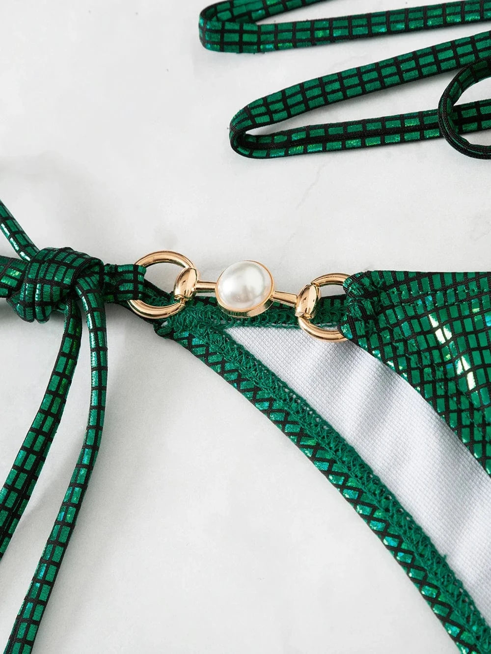 Sportswear 2024 Shiny Sequins Halter Bikini Women Swimwear Female Swimsuit Two-pieces Bikini Set Biquini Brazilian