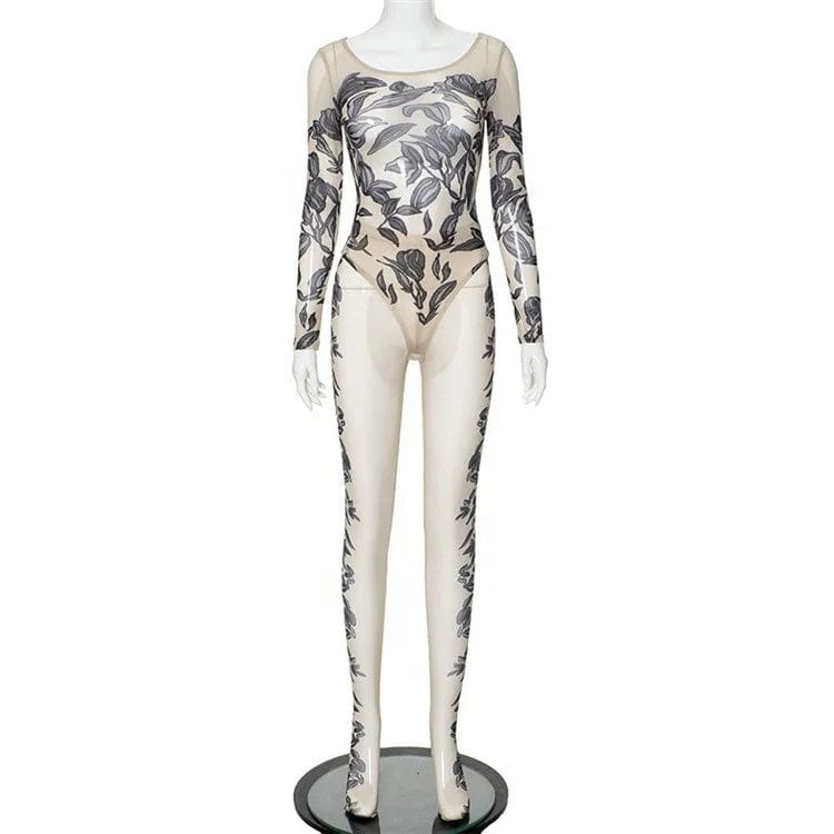 Spring 2 Two Piece Sets Sexy Women Long Sleeve Bodycon Bodysuits Top+High Waist Pants Suits