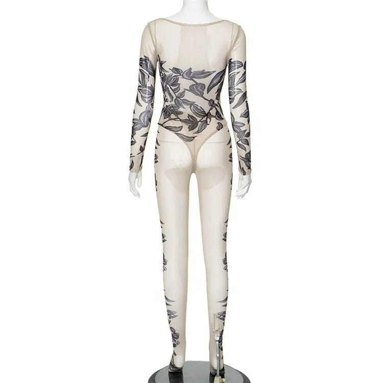 Spring 2 Two Piece Sets Sexy Women Long Sleeve Bodycon Bodysuits Top+High Waist Pants Suits
