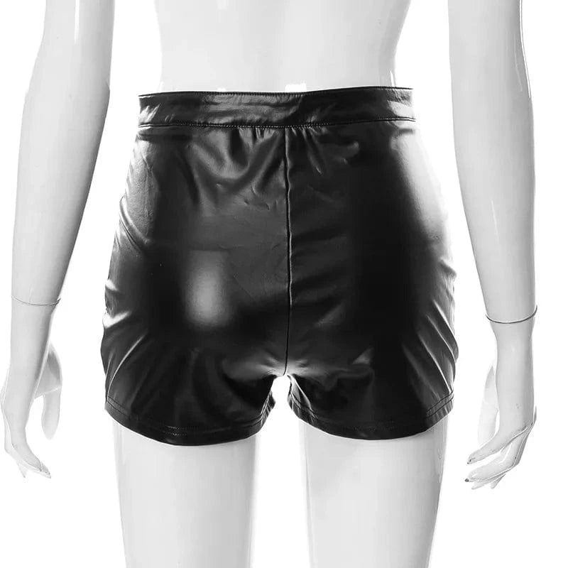 Spring 2023 Women s Clothing Leather Shorts Women Trending Faux Leather Shorts for Ladies Black Blank Leather Shorts