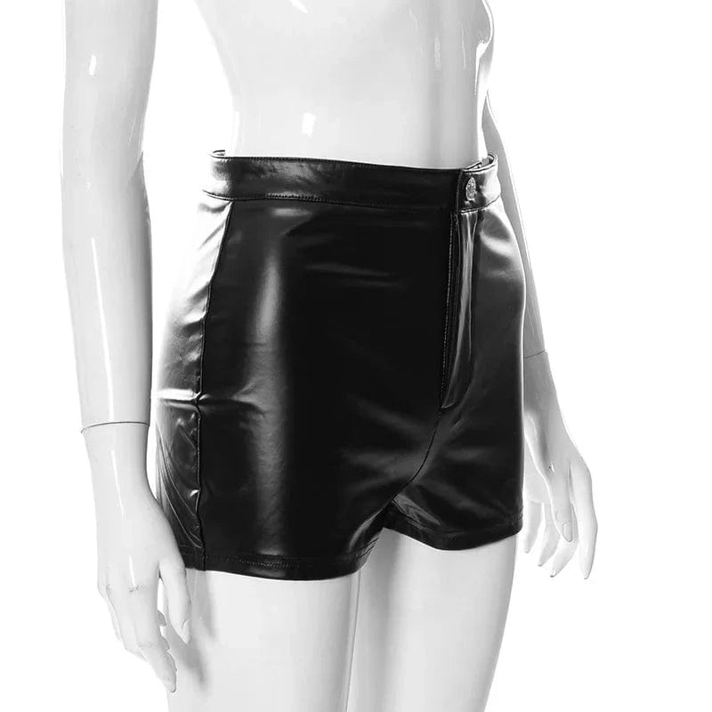 Spring 2023 Women s Clothing Leather Shorts Women Trending Faux Leather Shorts for Ladies Black Blank Leather Shorts