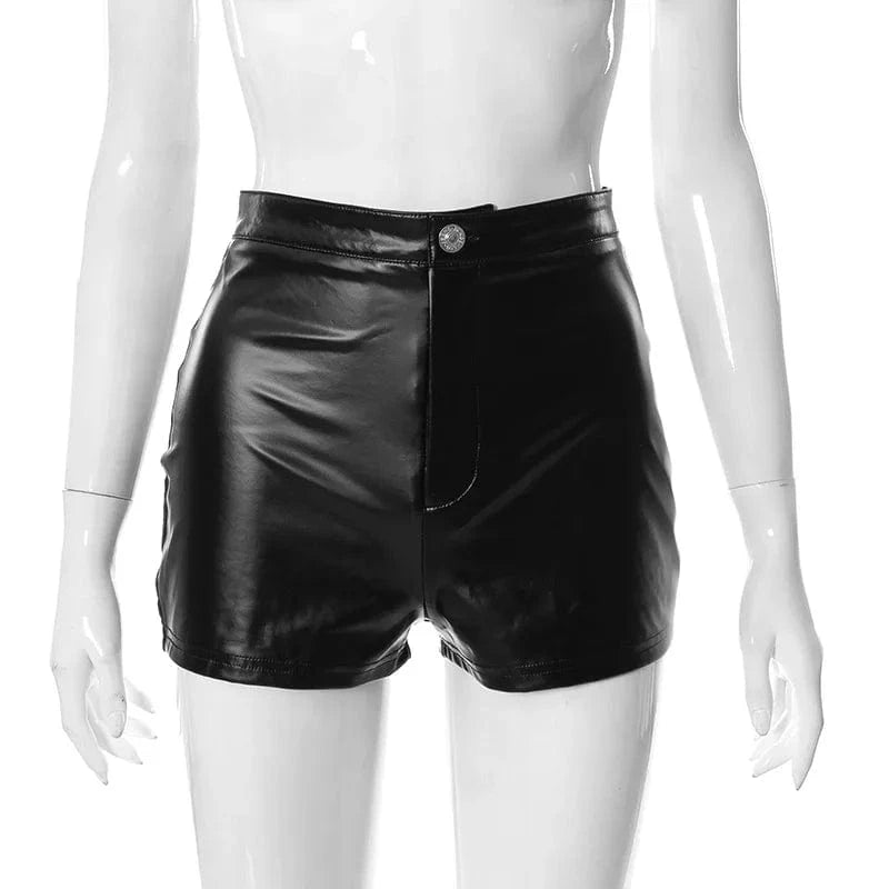 Spring 2023 Women s Clothing Leather Shorts Women Trending Faux Leather Shorts for Ladies Black Blank Leather Shorts