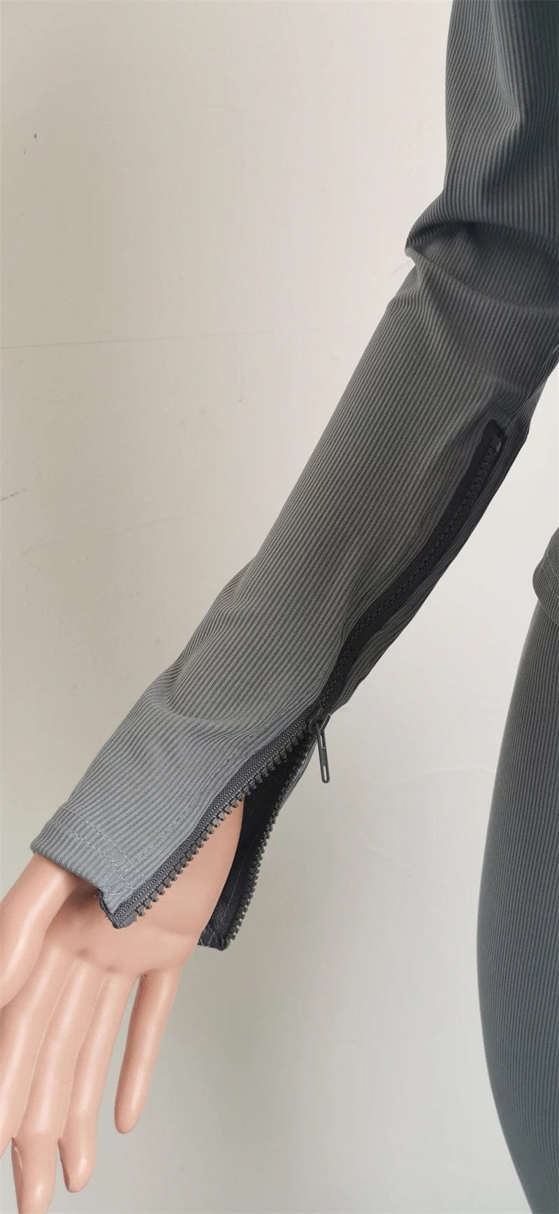 spring 2024 cheap women double zipper crop top and butt lifting legging set high quality women casual clothing for women sexy
