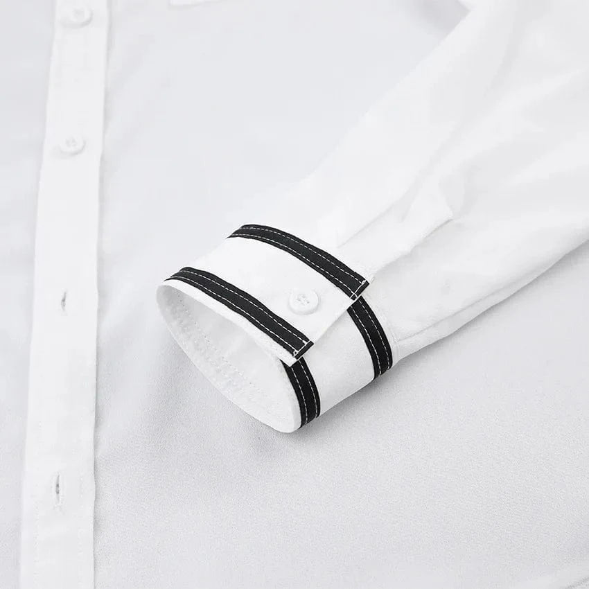 Spring 2024 Ladies Office Trend Blouses Women's Patchwork Chiffon Shirt Lapel Long Sleeves Womens Shirts